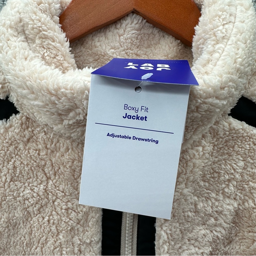 JoyLab Piped High Pile Fleece Jacket Cream - Picture 7 of 9